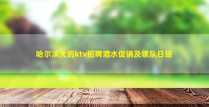 哈尔滨大的ktv招聘酒水促销及领队日结